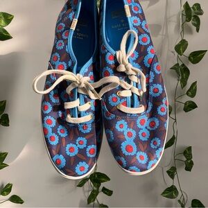 Kate Spade x Keds kick sneakers blue floral 8